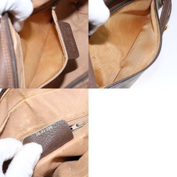 GUCCI GG Supreme Web Sherry Line Bag Pvc Beige Gold 56 02 088 - Picture 13 of 13